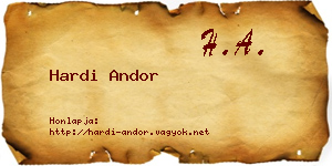 Hardi Andor névjegykártya